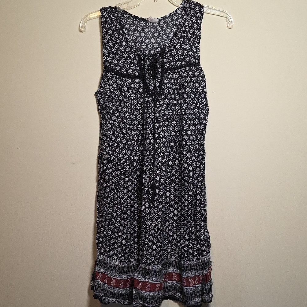 Japna Black and White Boho Sundress.  Size Med